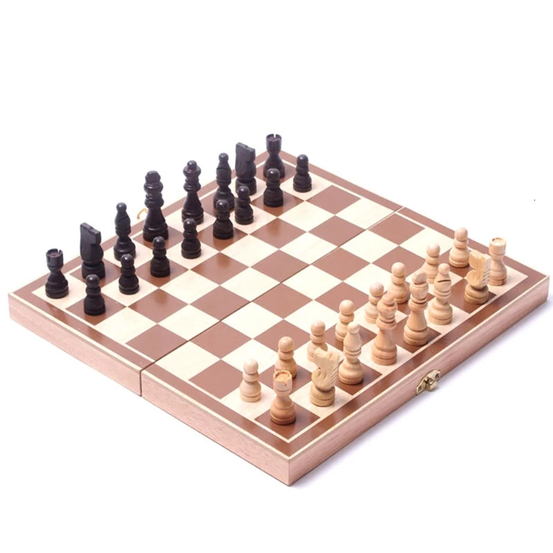 Chess Games Wooden Board for Kids and Adults Portable Folding Travel International Social Family Bonding 55KD 231123