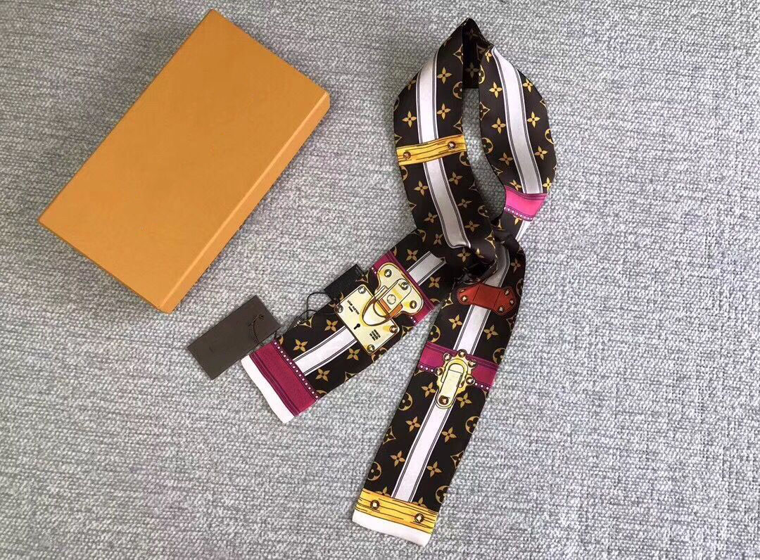 french highquality luxury hot style fashion 100 womens scarf 1207cm bag headband bag strap