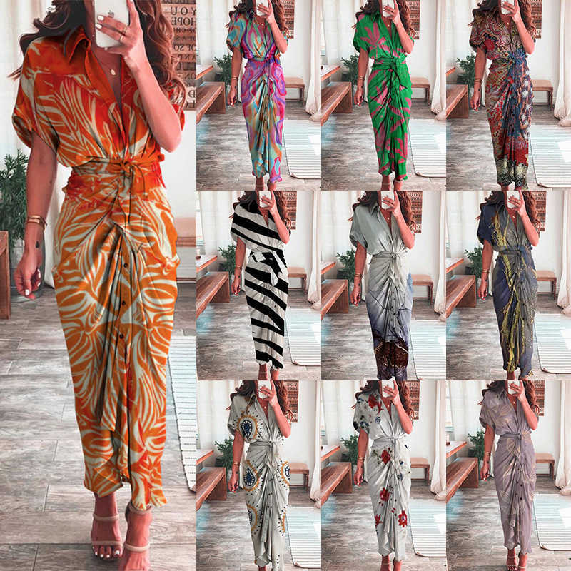 Fashion Summer Dress 2023 Dresses For Woman Designer Clothing Printed Short Sleeve Lace Up Split Polo Maxi Dress Plus Size 3xl, Green print
Fashion Summer Dress 2023 Dresses For Woman Designer Clothing Printed Short Sleeve Lace Up Split Polo Maxi Dress Plus Size 3xl, Green print
