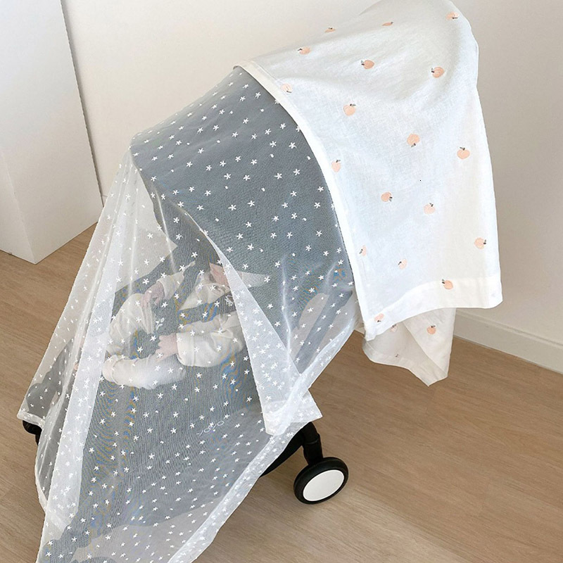 Stroller Parts Accessories Korean Style Baby Mosquito Net Mesh Fly Insect Shield Protection Summer Sunscreen Carriage Cover Crib Netting Accessory 230