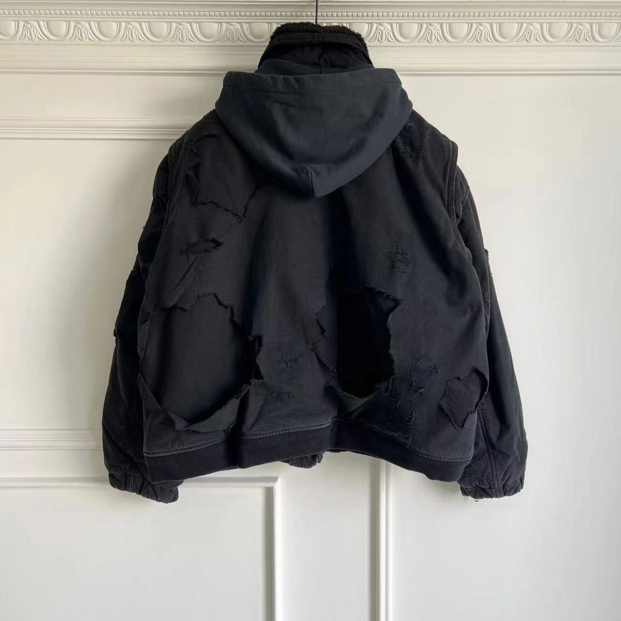 Fashion Brand Bale Jacket Zipper Vintage Cotton Jacket Destruction Jacket for Men Large Destruction Worn-out Pilot Jackets
