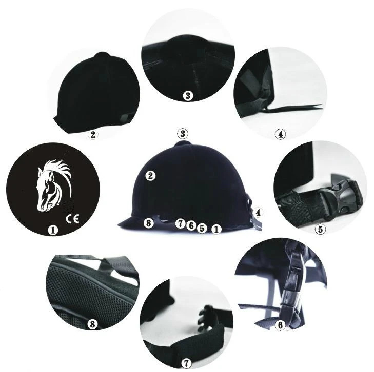 Riding Helmets Velvet Children Horse Riding Helmet Equestrian safe cap Horse Equipment cheval Knight Car Motorcycle Protecting Helmet ABS 231122