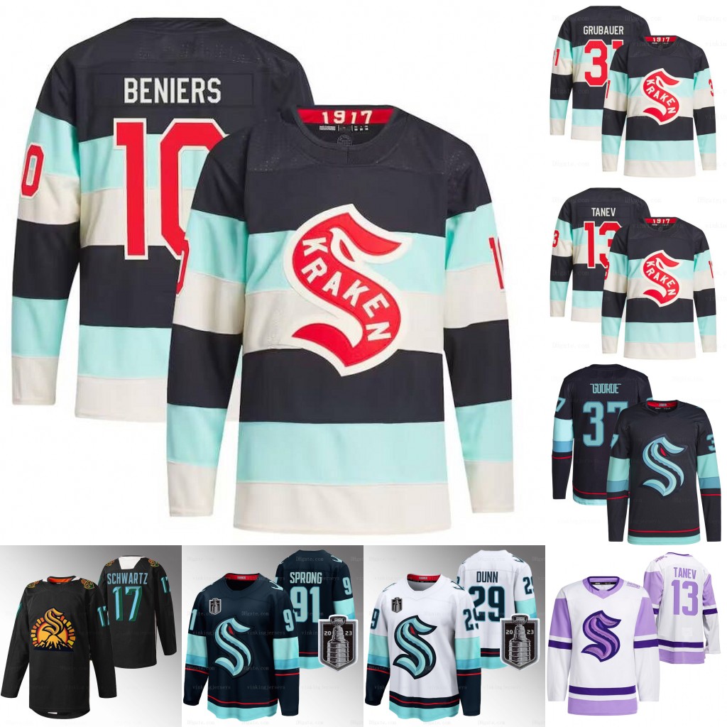 Kraken Jerseys 2024 Winter Classic Matty Beniers Jaden Schwartz Adam Andre Burakovsky Larsson Ryan Donato Vince Dunn Oliver Bjorkstrand Daniel Sprong Philipp