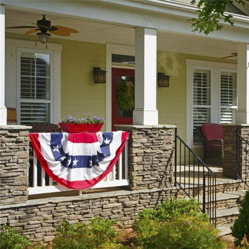 USA Patriotic Pleated Fan Flag Stars and Stripes Flag Bunting for Memorial Day The 4th of July Home Yard Decoration