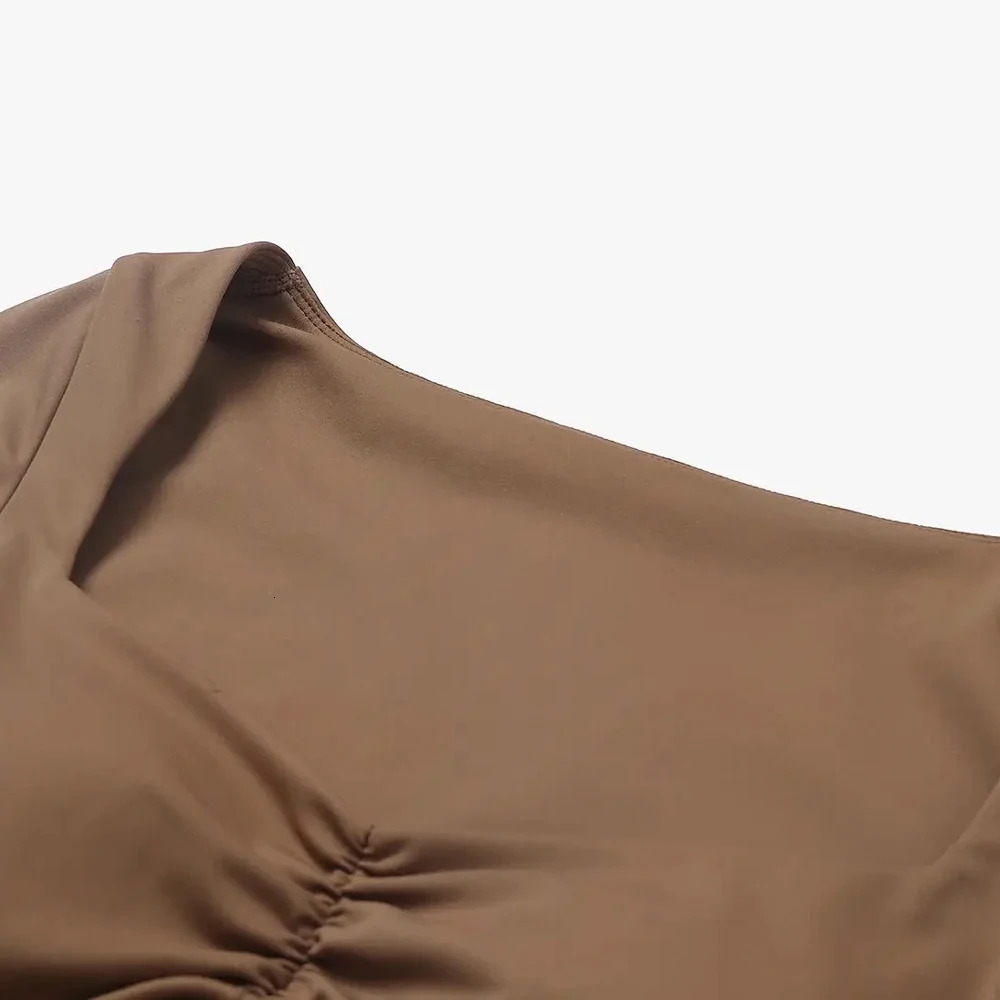 Yoga Outfit Long Sleeve Shirts for Women Workout Gym Crop Top Exercise Padded Scrunch Bust Clothes Active Wear 231123