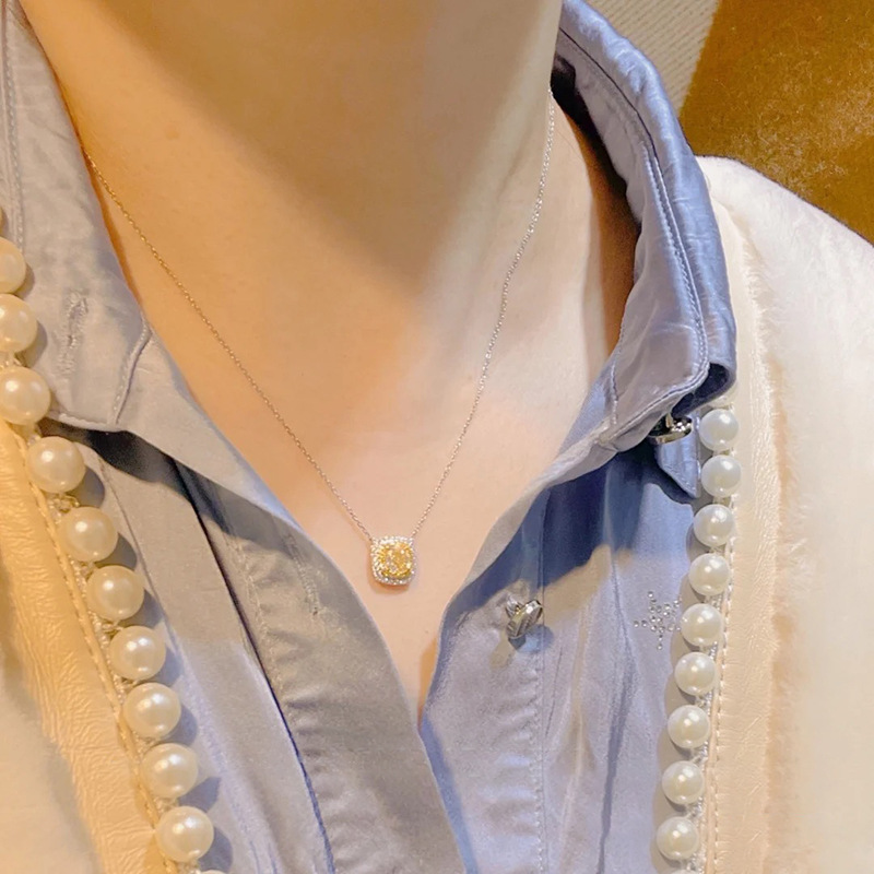 Choker Necklace AAAAA Zircon Silver Color Wedding Pendants Necklace For Women Charm Party Jewelry