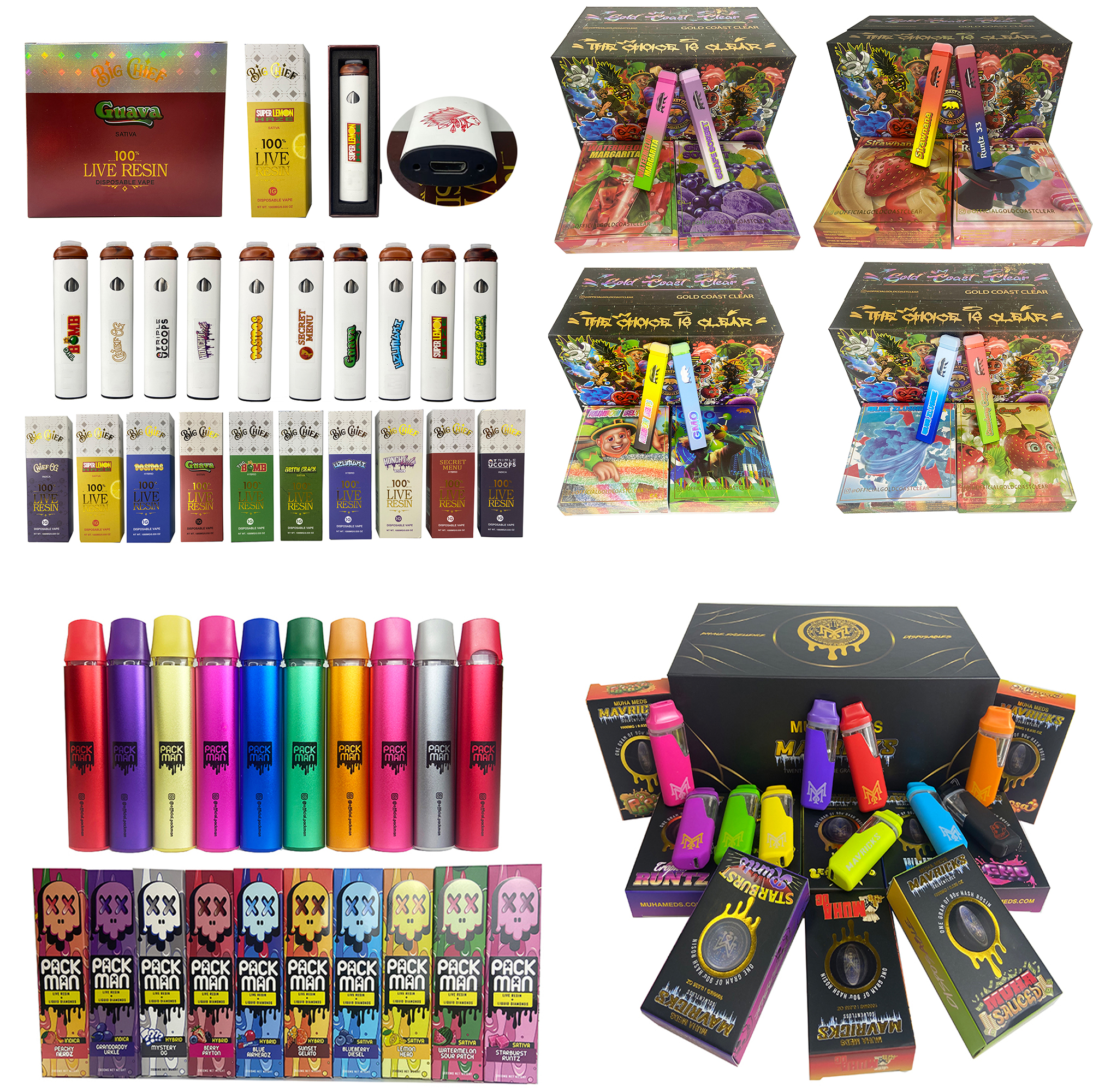 Different Vape Pen muha/gen5 cake/big chief/gold coast clear Rechargeable Battery 1ml Starter Kit Vapes Cartridges Empty Oil Carts Device Pods Vaporizer Pod
Different Vape Pen muha/gen5 cake/big chief/gold coast clear Rechargeable Battery 1ml Starter Kit Vapes Cartridges Empty Oil Carts Device Pods Vaporizer Pod