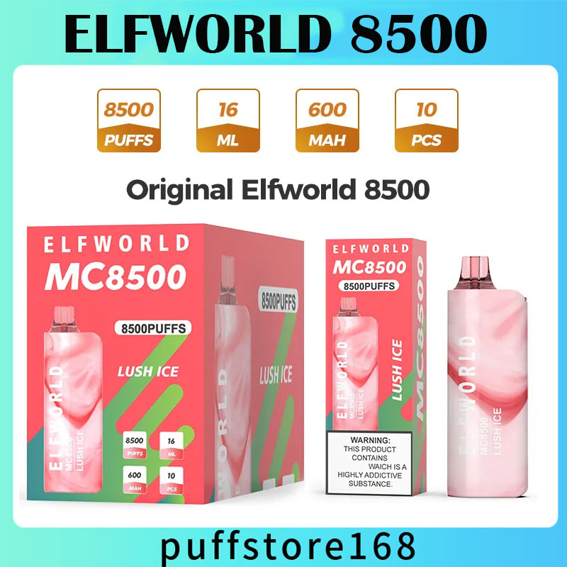 Original Elfworld MC 8500 Puffs E Cigarettes Disposable Box Vape Pen 600mAh Rechargeable 16ml Refilled Reuse Cartridges Mesh Coil Vapes Pod Bar Vaporizers 
Original Elfworld MC 8500 Puffs E Cigarettes Disposable Box Vape Pen 600mAh Rechargeable 16ml Refilled Reuse Cartridges Mesh Coil Vapes Pod Bar Vaporizers