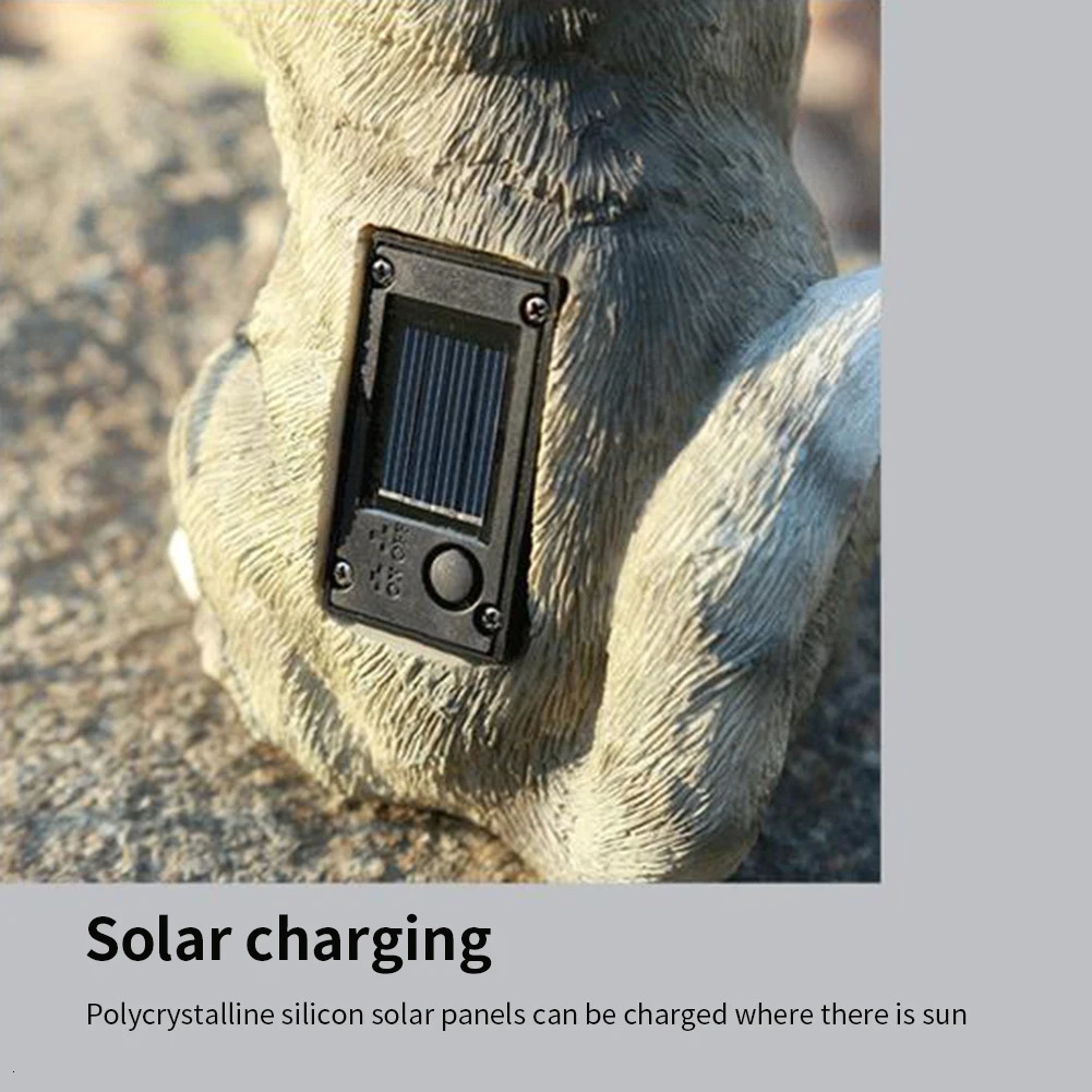 Garden Decorations Solar Garden Lawn Animal Sculpture Luminous Resin Yard Cat Art Statue Ornaments Handicraft Home Decor for Room Office Study 231122