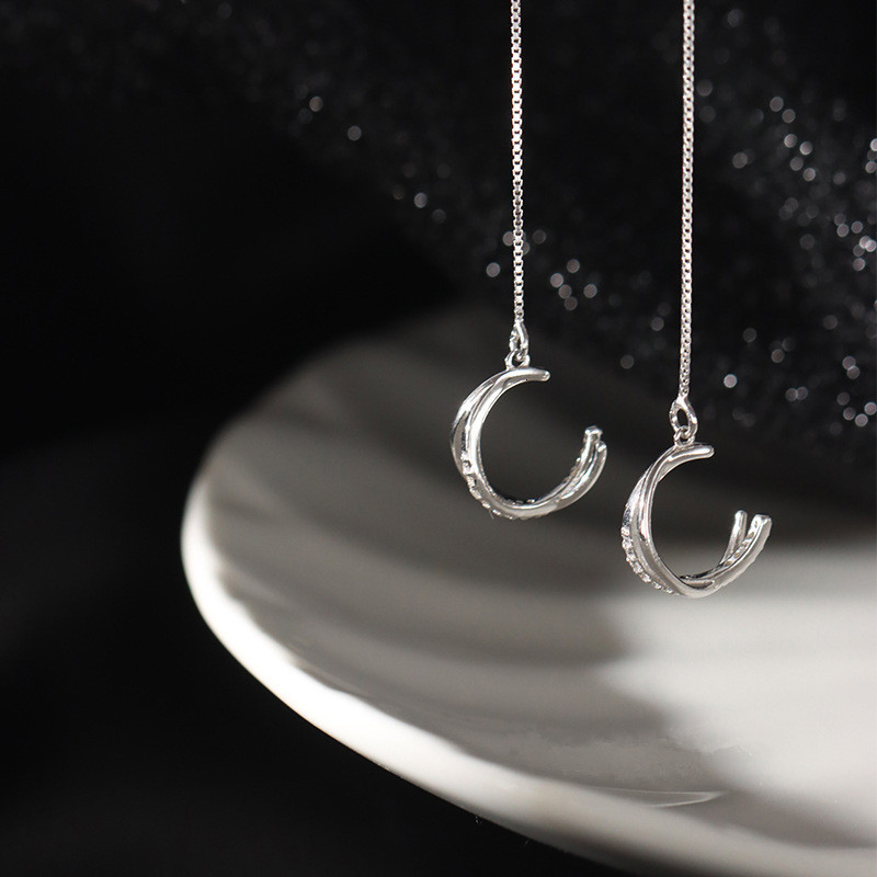 Ear Cuff MOVESKI 925 Sterling Silver Korean Simple Ear Chain Ear Bone Clip Earrings Women Fashion Wedding Party Jewelry Gift 230422