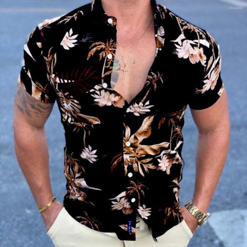 Men's Casual Shirts 2023 Summer Men'S Hawaiian Shirt Retro Stripe Classic Fashion Trend Short Sleeve Men Plus Size