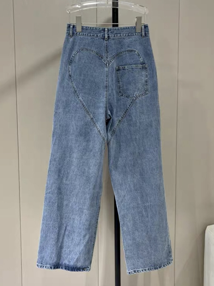 Women's Jeans LGRQ Flares For Women Fashion High Waist Patchwork Button Hollow Out Wide Leg Pants Female 2023 Summer 230422