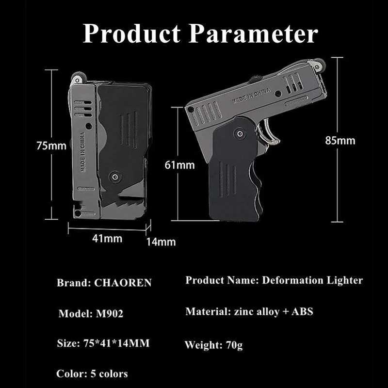 Lighters Pistol Smoking Torch Lighter Butane No Gas Windproof Double Jet Flame Cool Folding Pocket tools W260202