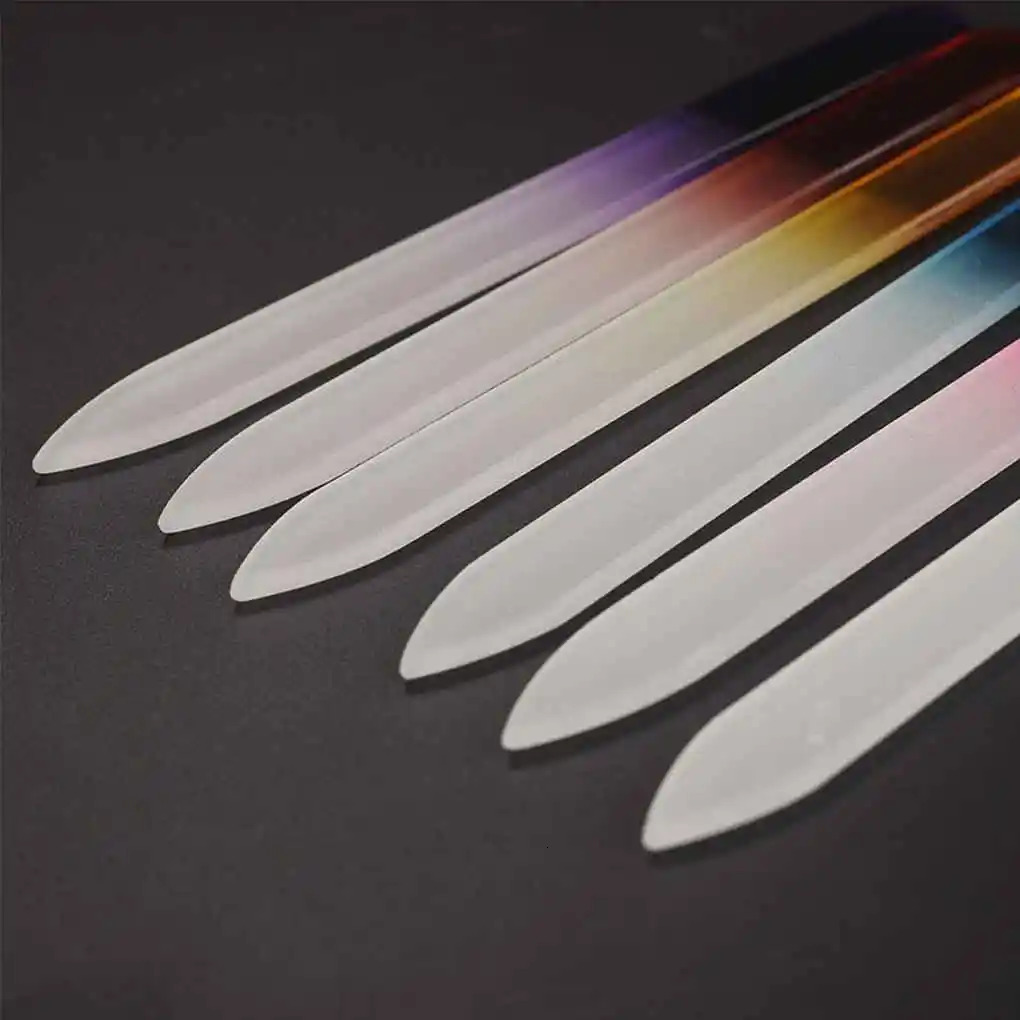 Nail Files 6pcsset Nail File Crystal Polishing File Glass Nail Art Manicure File for Women Girl Professional Polishing 231123