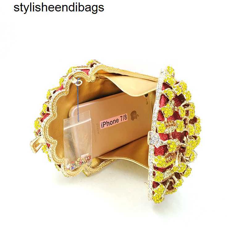 stylisheendibags Shoulder Bags Newest Bridal wedding party purses women evening party special bag diamonds French fry fries rainbow clutches crystal p
