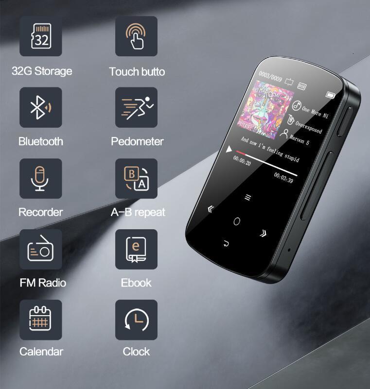Mp3 Mp4 Player Touch Screen Bluetooth Portable Music Player 32GB HD Sports Wireless Player Radio 231123