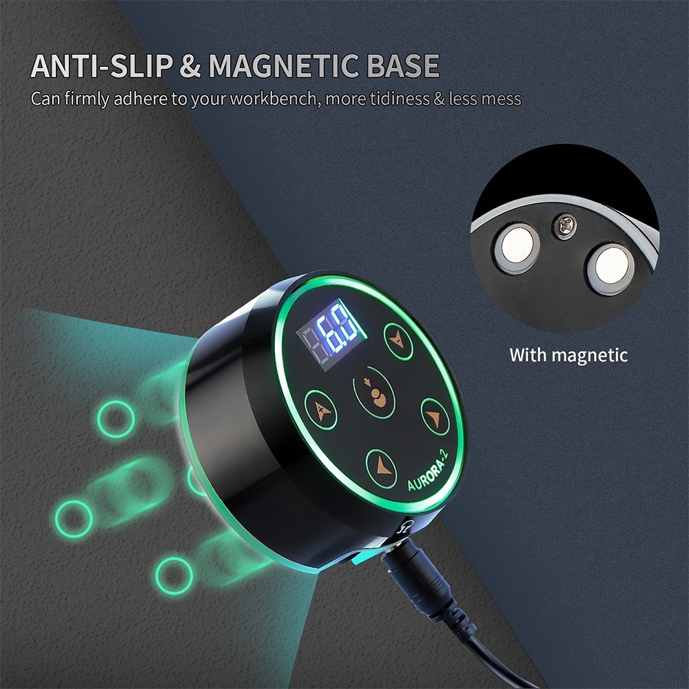 Permanent Makeup Power Tattoo Pen Dual Input Supply Controller Digital LCD Touch Screen Battery Connector For Rotary Coil Machine 230422