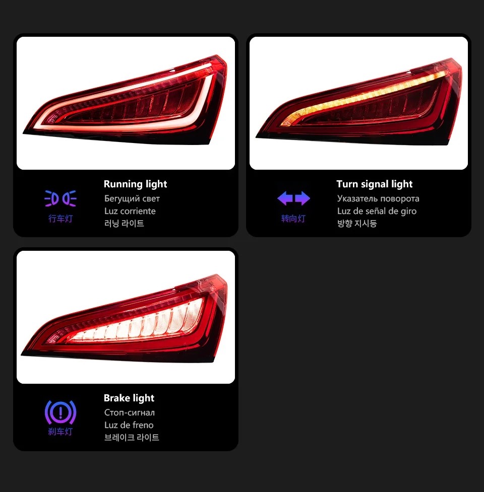Auto Parts For Q5 Tail light 2008-20 18 Q5L Full LED Styling LED Running Lights Sequential Signal Brake Reverse Taillight