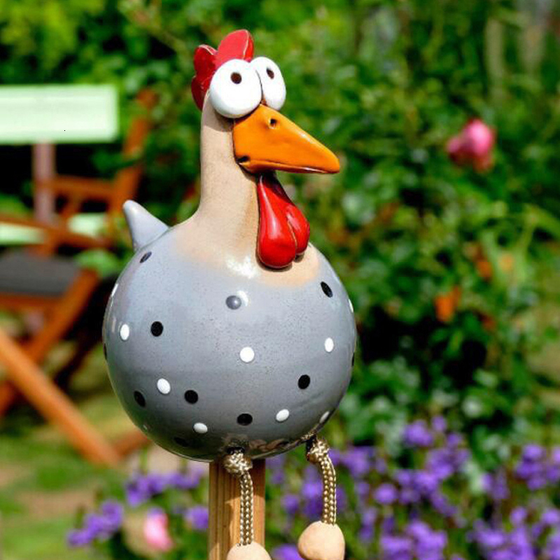 Garden Decorations Funny Chicken Fence Decor Resin Statues Home Farm Yard Hen Sculpture Art Craft 230422 - view 6