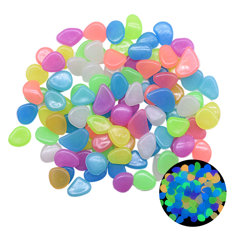 Garden Decorations 200Pcs Luminous Stone Glow In Dark Pebbles Stones for Outdoor Lawn Walkways Home Decoration Fish Tank Aquarium Rocks 230422 - view 5
