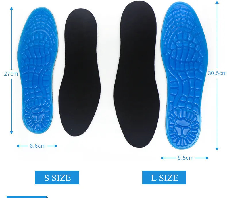 Shoe Parts Accessories Silicone Gel Sports Insoles For Shoes Men Women Pad Sweat Deodorant Breathable Shock Absorption Massage Foot Shoe Insole Insert