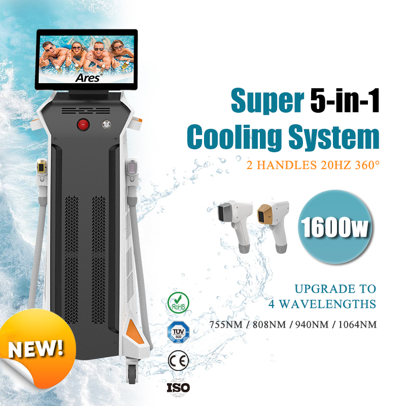 Salon Painless 808nm Diode Laser Hair Removal Machine 755 808 1064nm 940nm fouth Wavelength Germany Bar Depilation Power Permanent Painlss