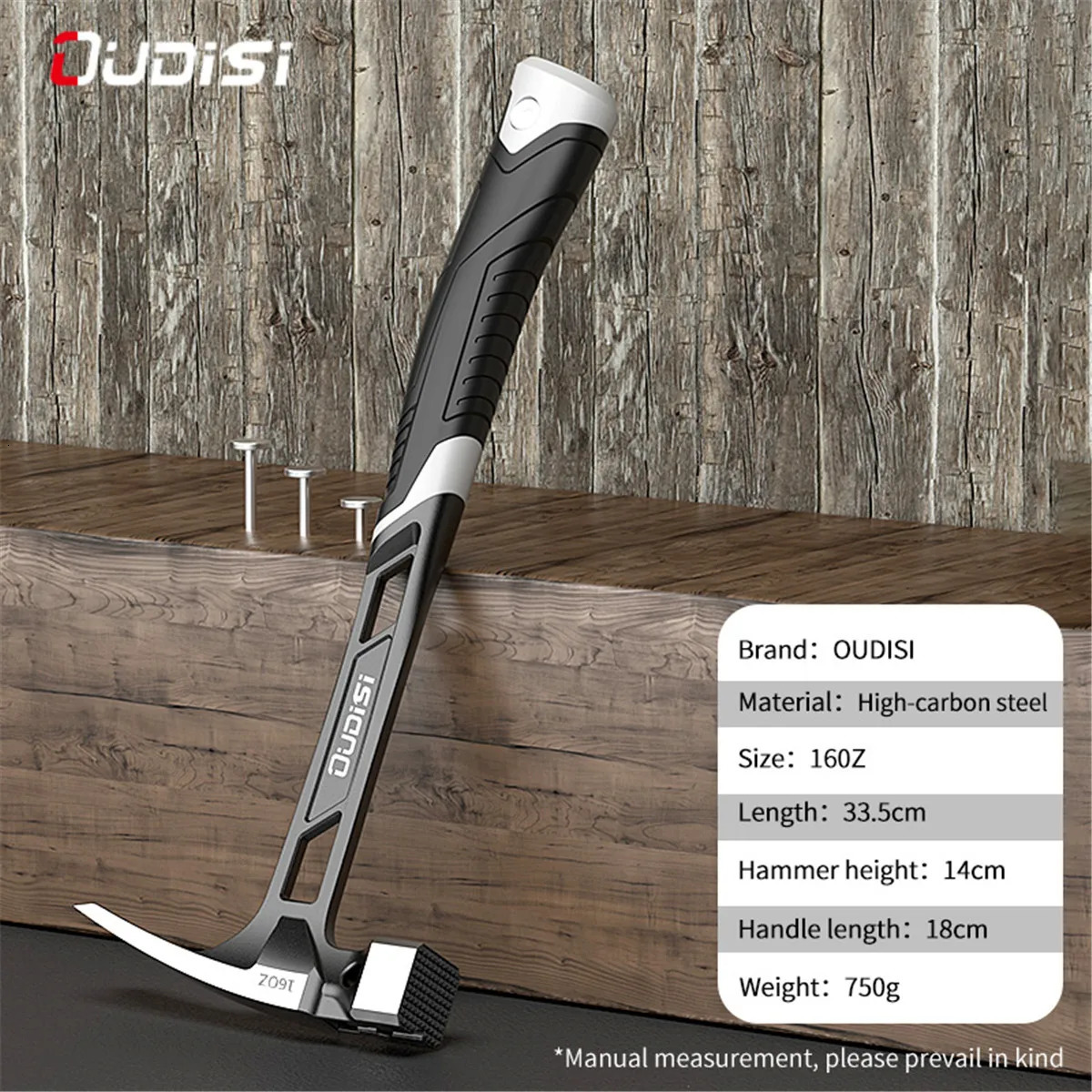 Hammer Hand Tools Automatic Nail Suction Hammer Anti-skid Anti-vibration Steel Hammer Multi-functional Outdoor Magnetic Claw Hammer 231123