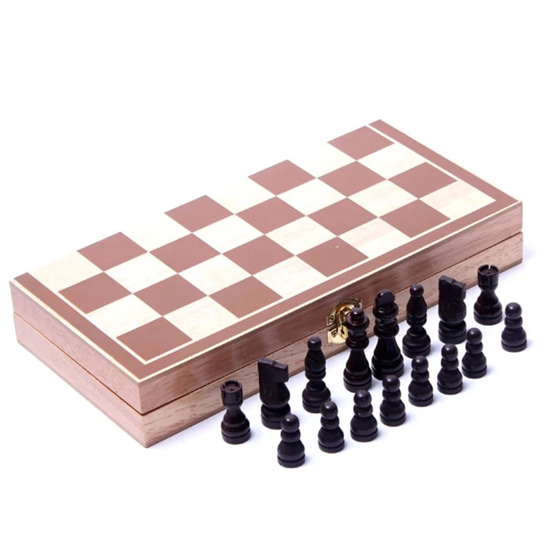 Chess Games Wooden Board for Kids and Adults Portable Folding Travel International Social Family Bonding 55KD 231123