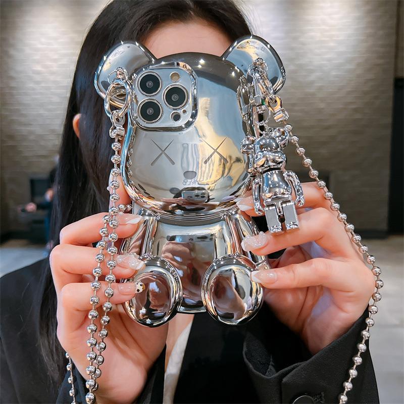 Luxury Electroplated 3D Bear Cellphone Case for iPhone 14 Pro Max 11 13 12 Crossbody Strap Chain Plating Funda Cover with Straps, Purple
Luxury Electroplated 3D Bear Cellphone Case for iPhone 14 Pro Max 11 13 12 Crossbody Strap Chain Plating Funda Cover with Straps, Purple