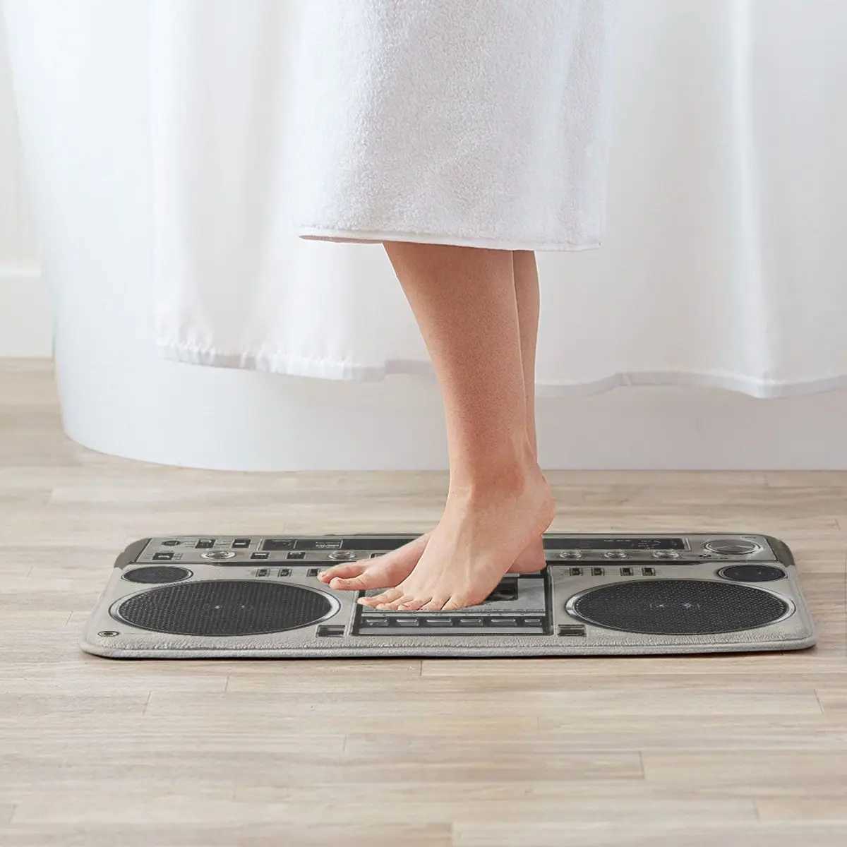 Carpets Retro Non-Slip Carpet Vintage Boombox Ghettoblaster Doormat Bedroom Bathroom Mat Entrance Door Home Rug J241113