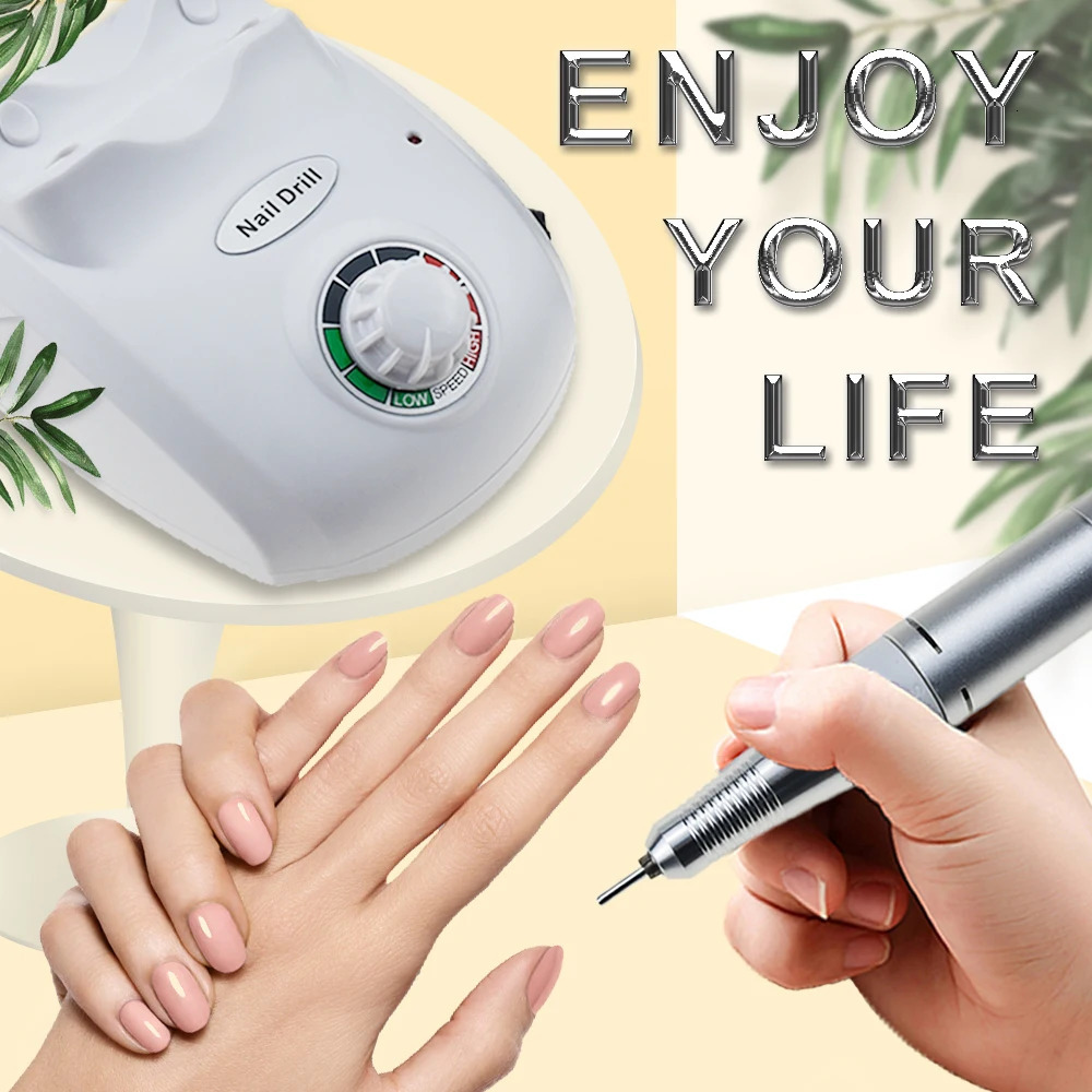 Nail Manicure Set Professional Electric Manicure Machine Nail Drill 20W 35000RPM Milling Cutters Nail Art Nail File With Cutter Nail Kits Tool 231123