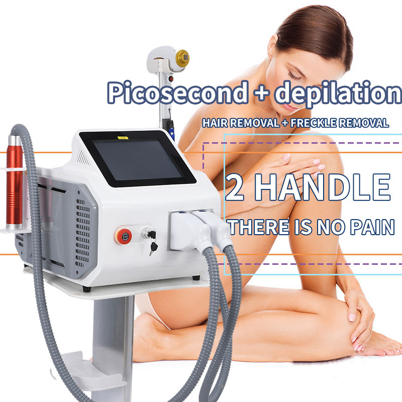 CE Approved 2 in 1 Hair/Tattoo Removal Picosecond + 808 Diode Laser Salon Black Doll Treatment Whitening Skin Rejuvenation Acne Clearance Device
