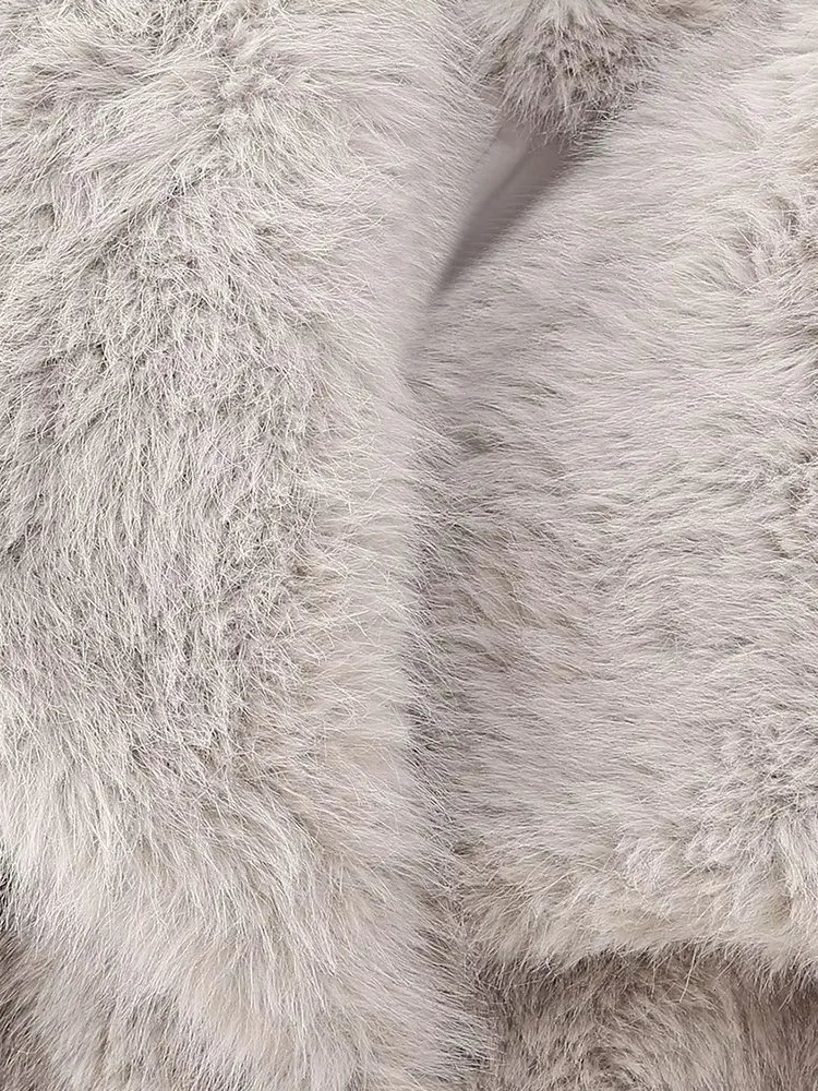 Women's Fur Faux Women Coat Warm Winter Fashion Long Sleeve Turndown Collar Female Coats 2023 Streetwear Creamy White Ladies Outwear 231122