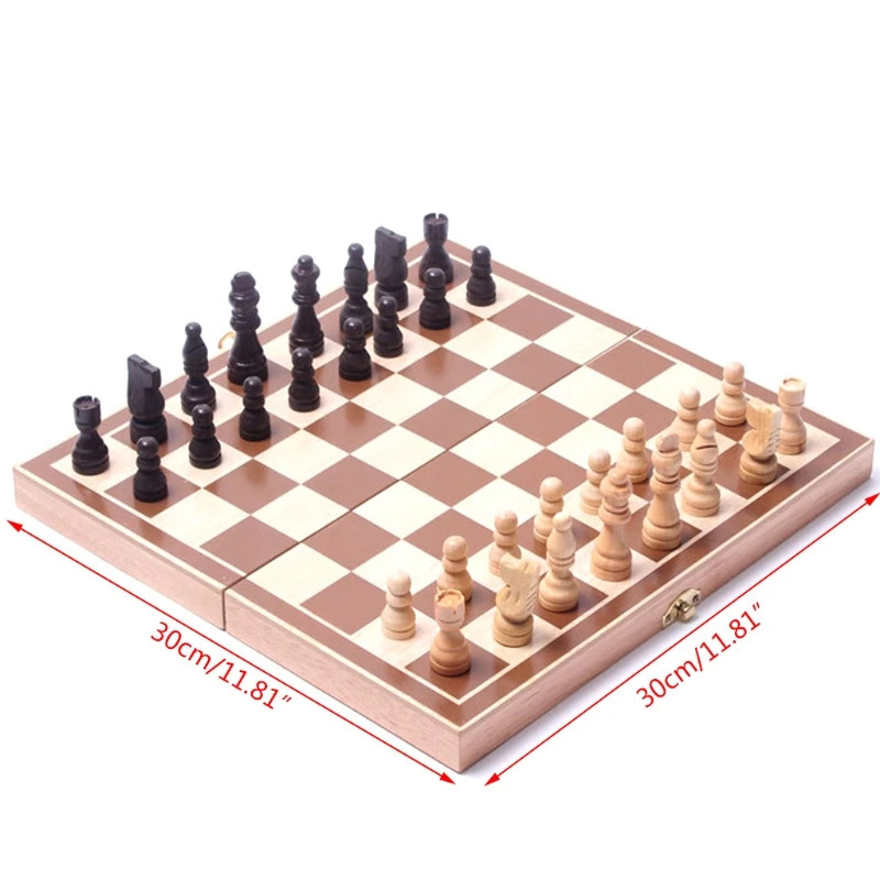 Chess Games Wooden Board for Kids and Adults Portable Folding Travel International Social Family Bonding 55KD 231123