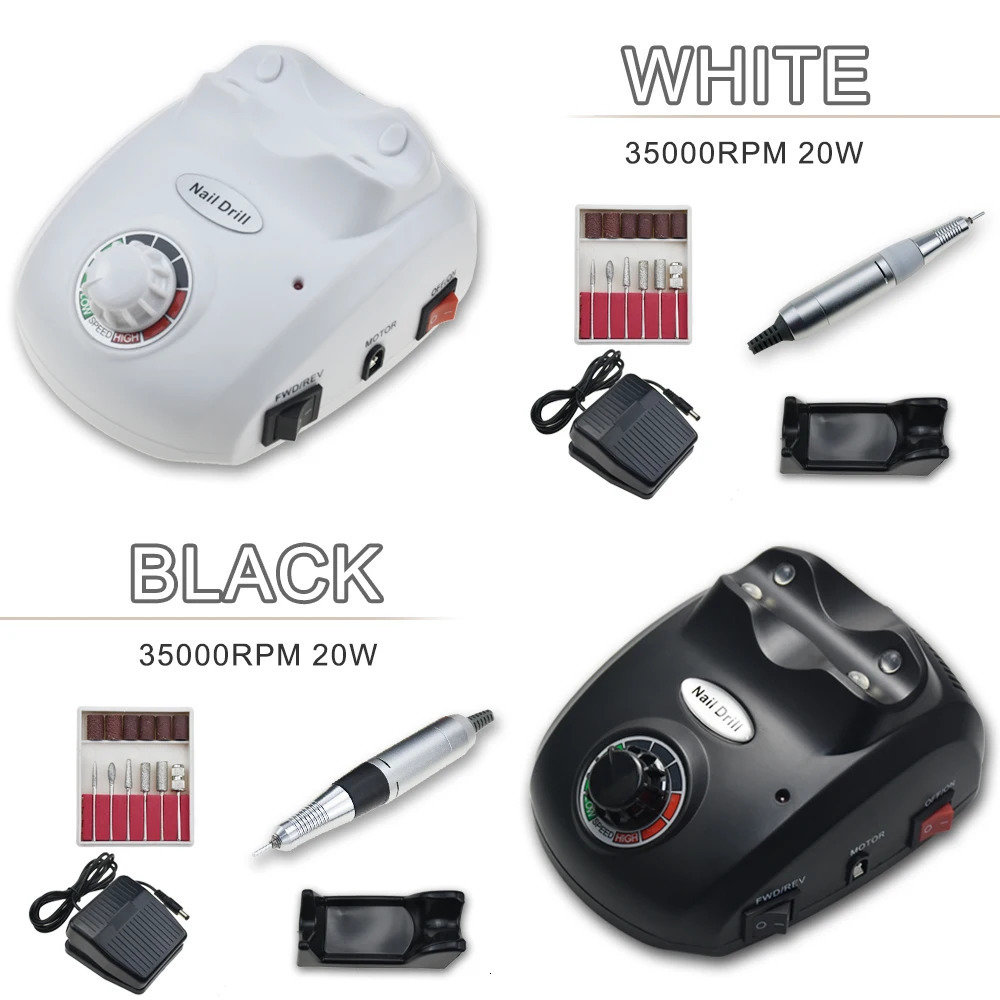 Nail Manicure Set Professional Electric Manicure Machine Nail Drill 20W 35000RPM Milling Cutters Nail Art Nail File With Cutter Nail Kits Tool 231123