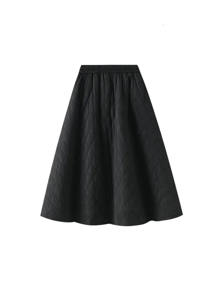 Skirts 2024 Retro Cotton Padded Skirt Women Autumn Winter Harajuku Vintage Plaid A Line High Waist Fashion Midi Long Female 231123