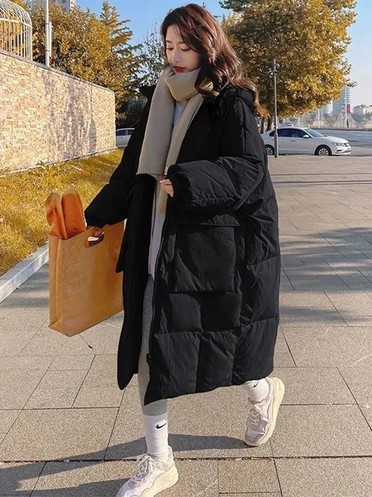 Women's Jackets Down Cotton Parka Long Padded Jacket Winter Female Oversized Loose Warm Coats Ladies Korean Fashion Hooded 231122