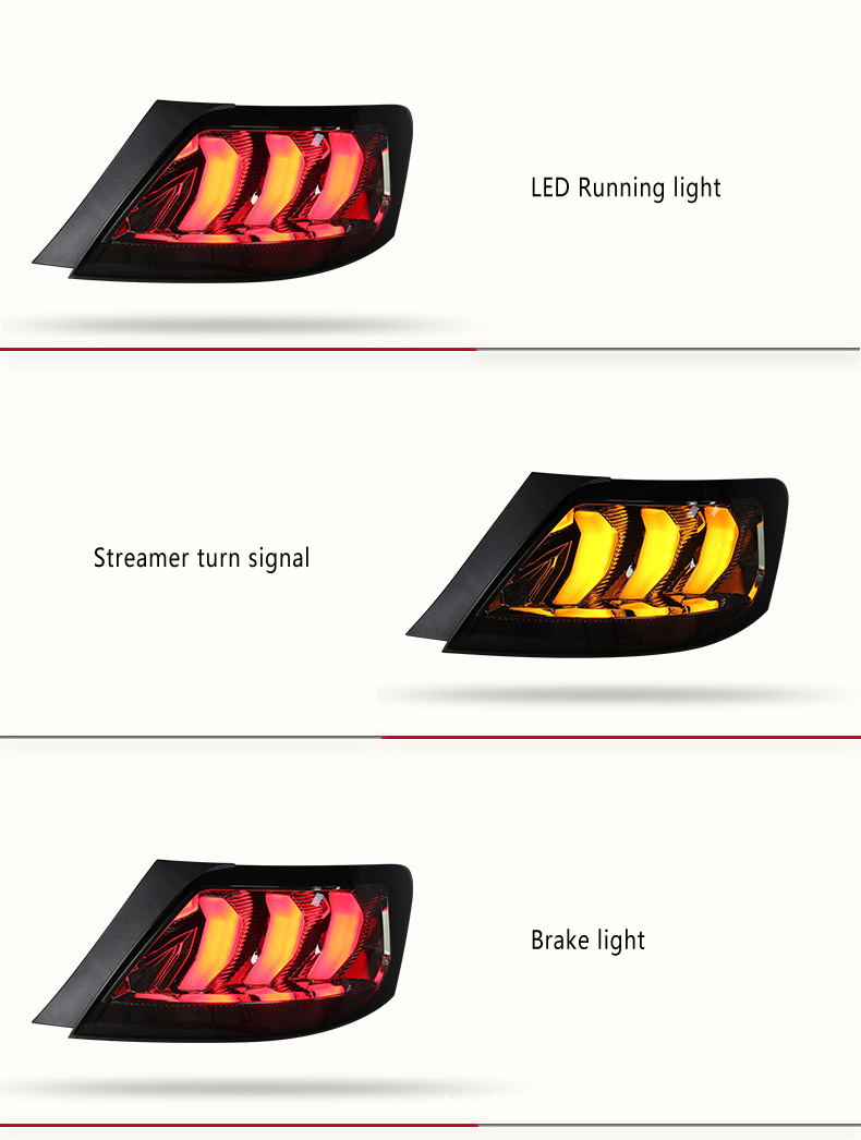 For Toyota Reiz 05-09 Tail Light Modified Mustang Style Taillight Brake Reverse Parking Running Lights Rear Lamp Car Accessories