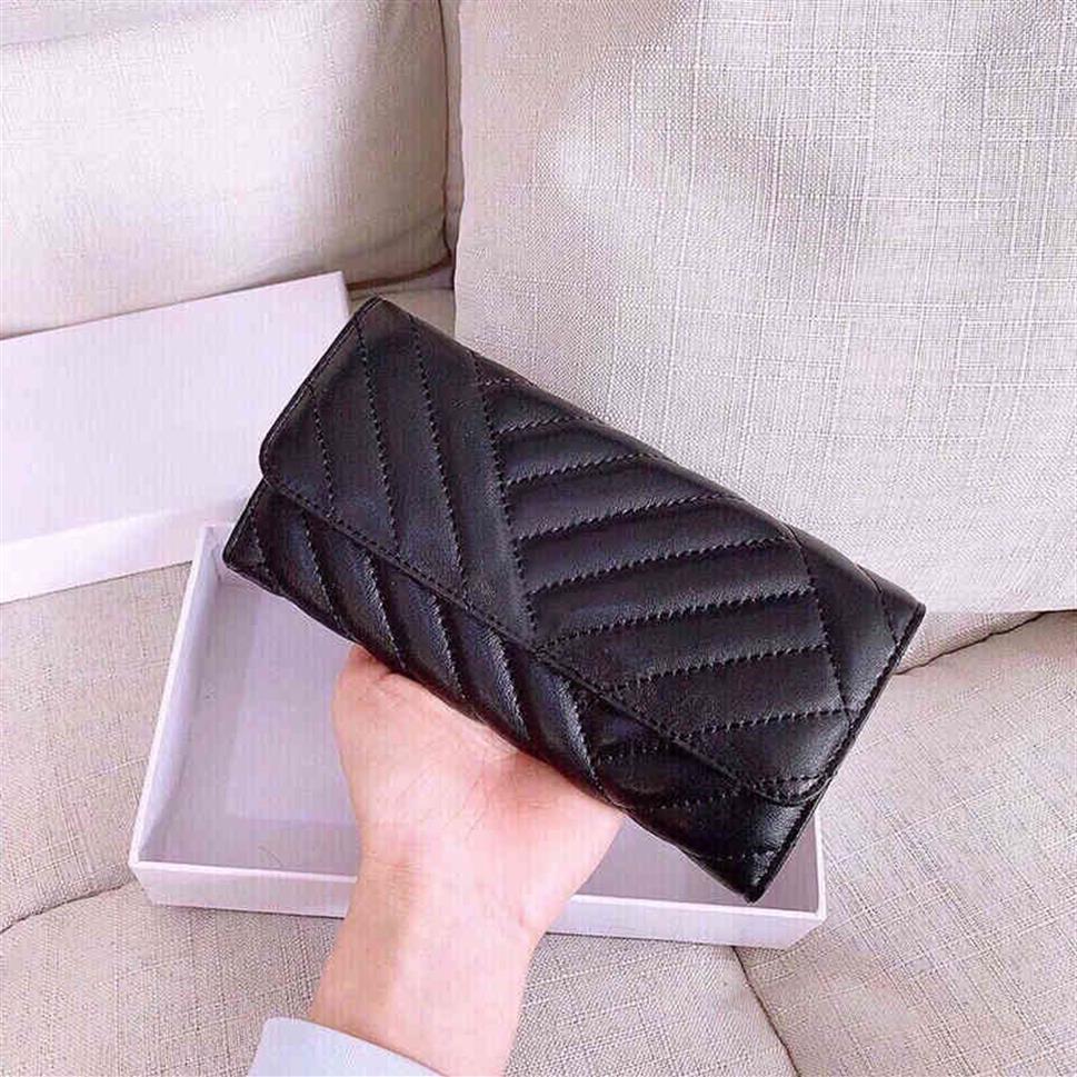 Torys Striped Stitching Classic Black Long Wallet Women Men Leather Purse Multi-card Slot Luxury Leather Designer Crossbody Card H321U