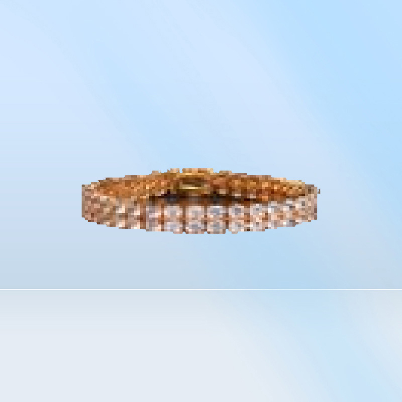 New Men039s Tennis Chain Bracelet Two Row Charm Hip Hop Jewelry Ice Out Cubic Zircon Gold Silver Color CZ Bracelets