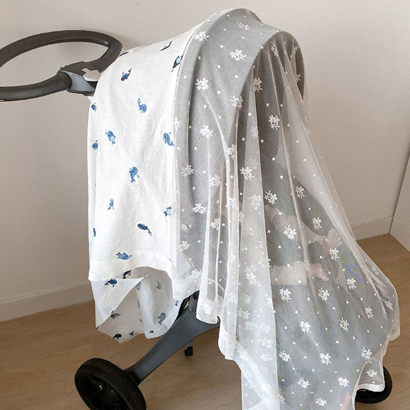 Stroller Parts Accessories Korean Style Baby Mosquito Net Mesh Fly Insect Shield Protection Summer Sunscreen Carriage Cover Crib Netting Accessory 230