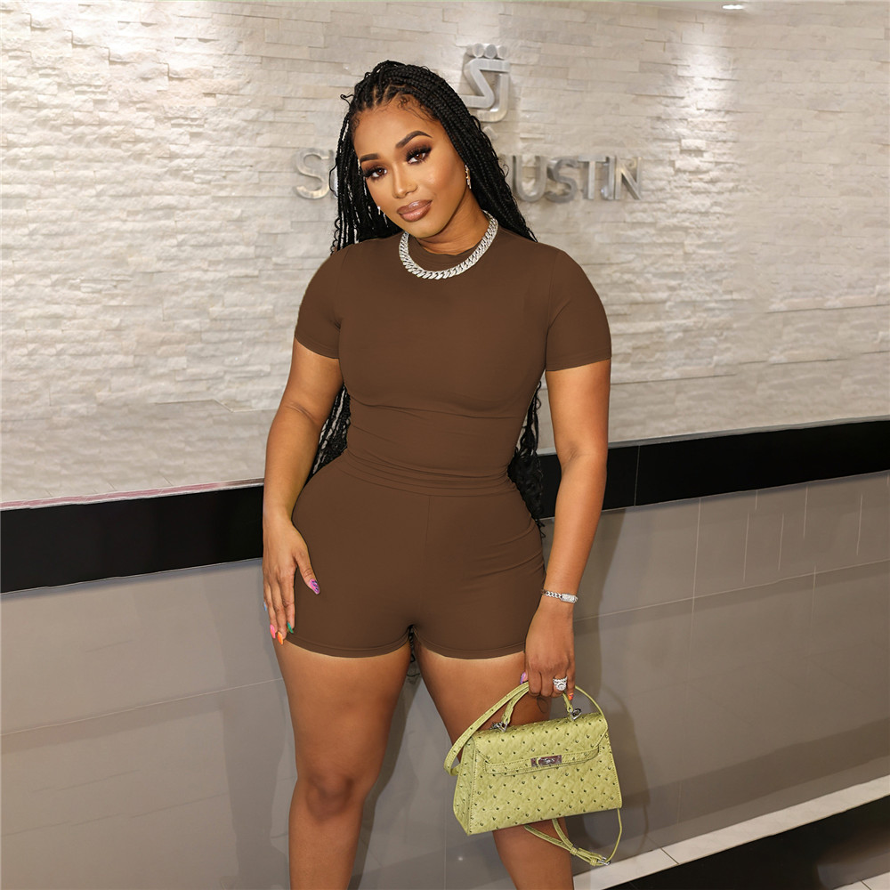 NEW Designer Summer Tracksuits Two Piece Sets Women Outfits Short Sleeve T-shirt and Shorts Matching Sets Casual Solid Sports suits Bulk Item Wholesal