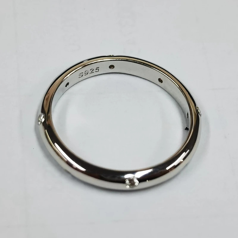 Wedding Rings Lnngy All Dome Burnish Setting Ring for Lovers' 925 Sterling Silver Solitaire Delicate Bridal Jewelry 231123