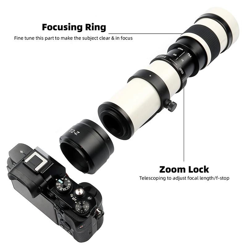 Super Telephoto Lens 420-800mm f/8.3-16 Manual Zoom Lens for Canon Sony Pentax FUji Olympus Nikon D3400 D5500 D750 D810 D3300 D5300 D610 D7100 D5200 S