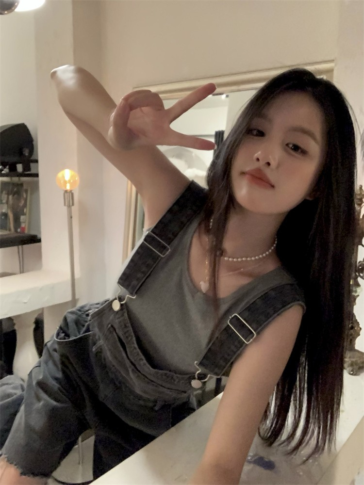 Women's Jean Jump Suit Summer Hole Denim Overalls Oversized Jeans High Waist Girl Style Street Trousers Female 230422