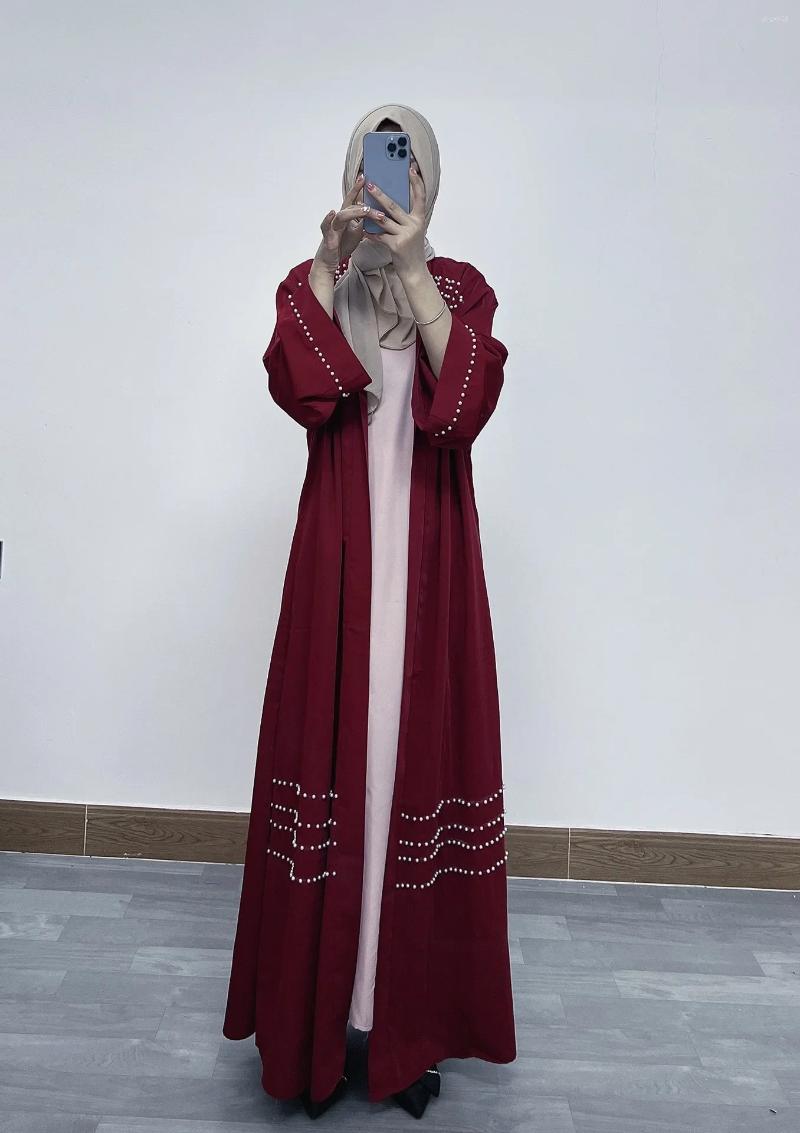 Ethnic Clothing Women Eid Muslim Black Abaya Ramadan Morocco Dubai Beading Abayas Kaftan Vestidos Arab Modest Long Robe Loose