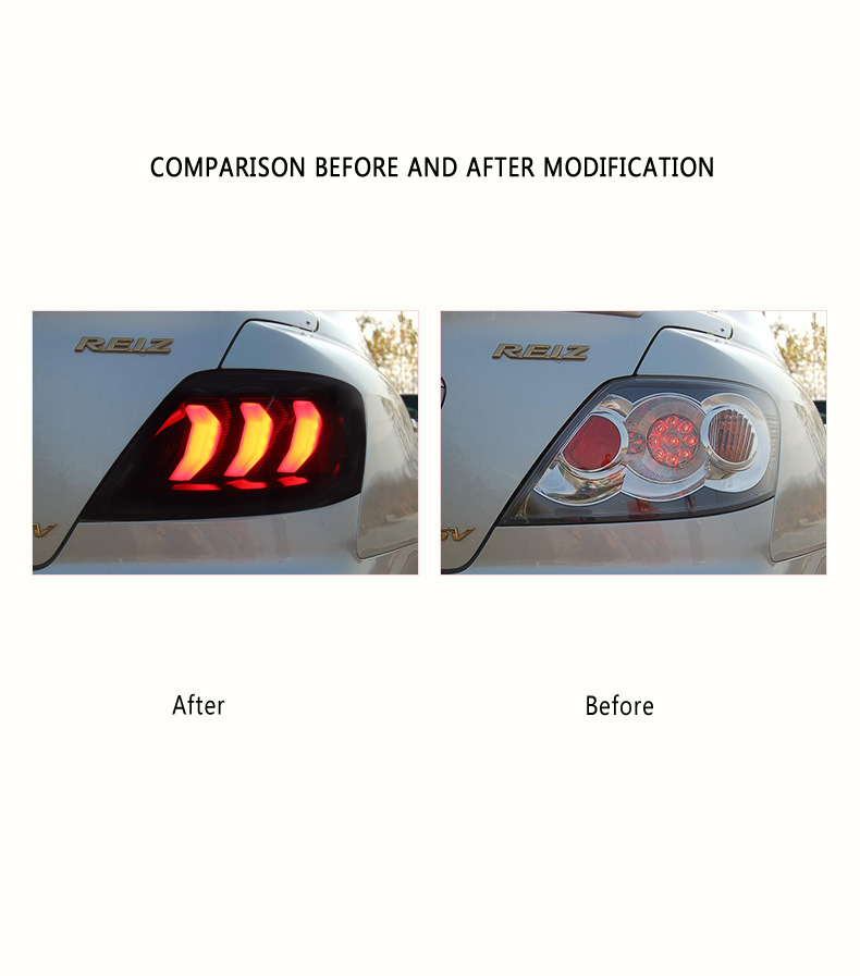 For Toyota Reiz 05-09 Tail Light Modified Mustang Style Taillight Brake Reverse Parking Running Lights Rear Lamp Car Accessories