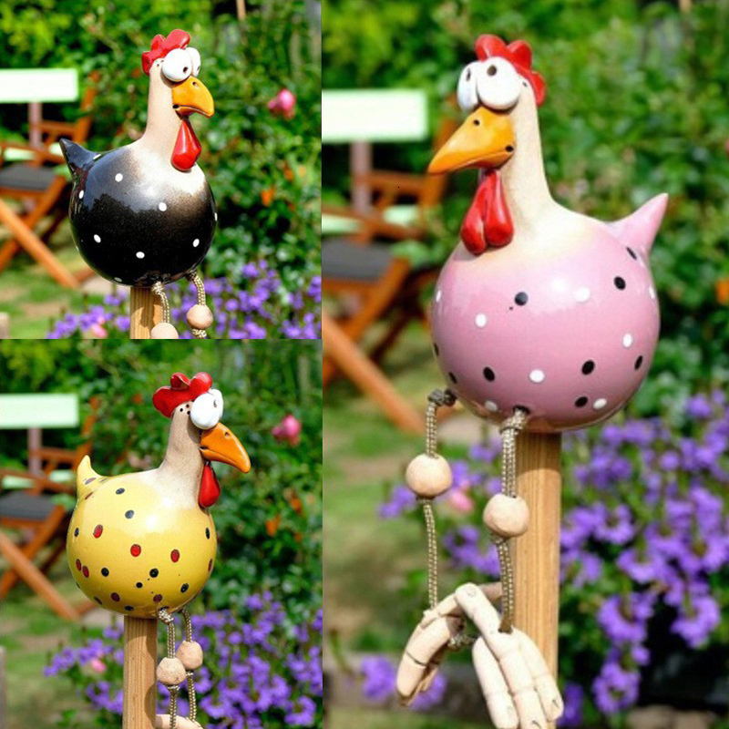 Garden Decorations Funny Chicken Fence Decor Resin Statues Home Farm Yard Hen Sculpture Art Craft 230422 - view 3