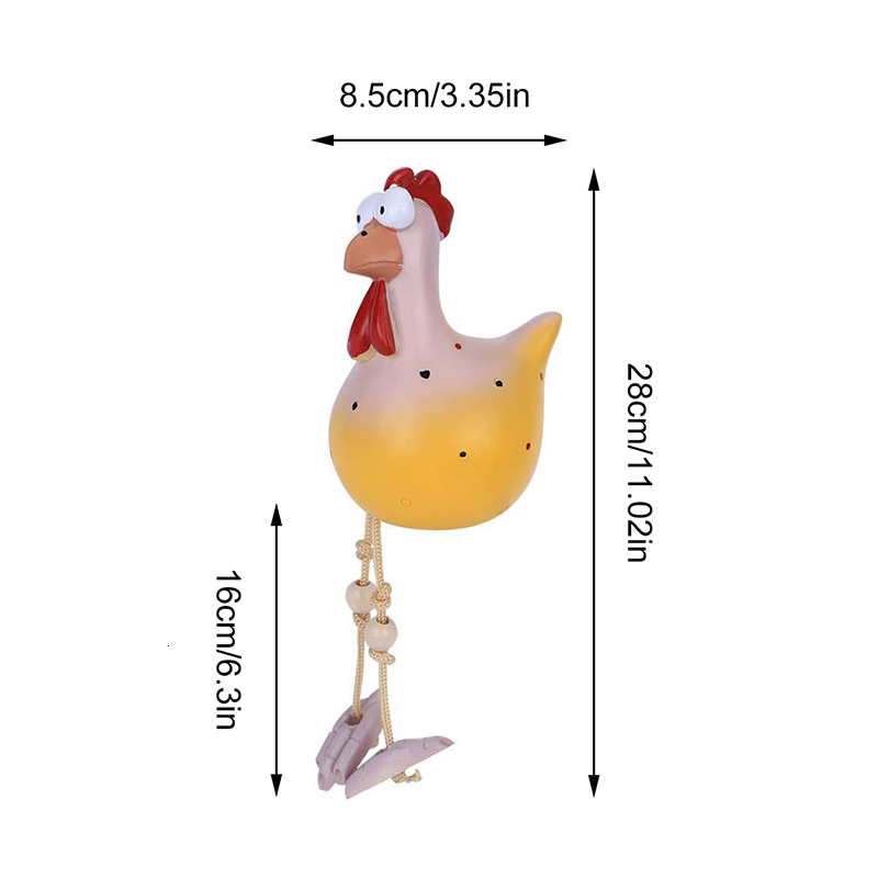 Garden Decorations Funny Chicken Fence Decor Resin Statues Home Farm Yard Hen Sculpture Art Craft 230422 - view 4