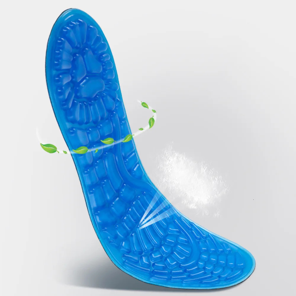 Shoe Parts Accessories Silicone Gel Sports Insoles For Shoes Men Women Pad Sweat Deodorant Breathable Shock Absorption Massage Foot Shoe Insole Insert